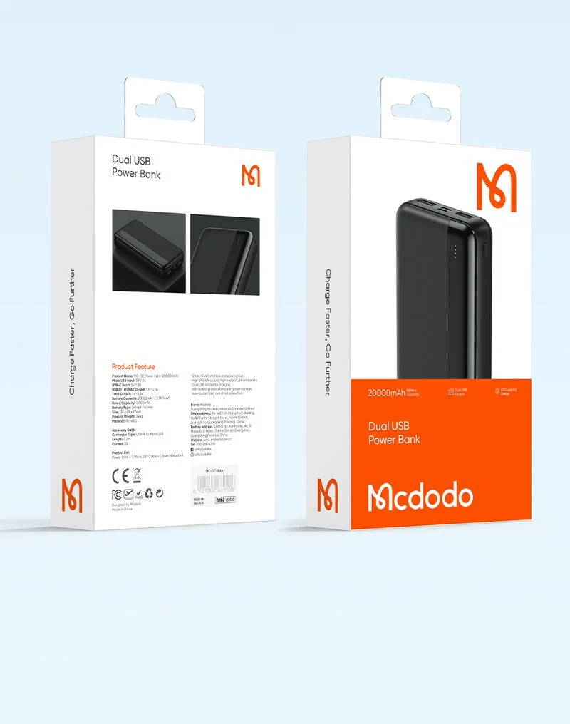 پاوربانک 20هزار 10.5وات دارای نمایشگر شارژ LED برند مک دودو مدل Mcdodo MC-1370 پاوربانک 20هزار 10.5وات دارای نمایشگر شارژ LED برند مک دودو مدل Mcdodo MC-1370