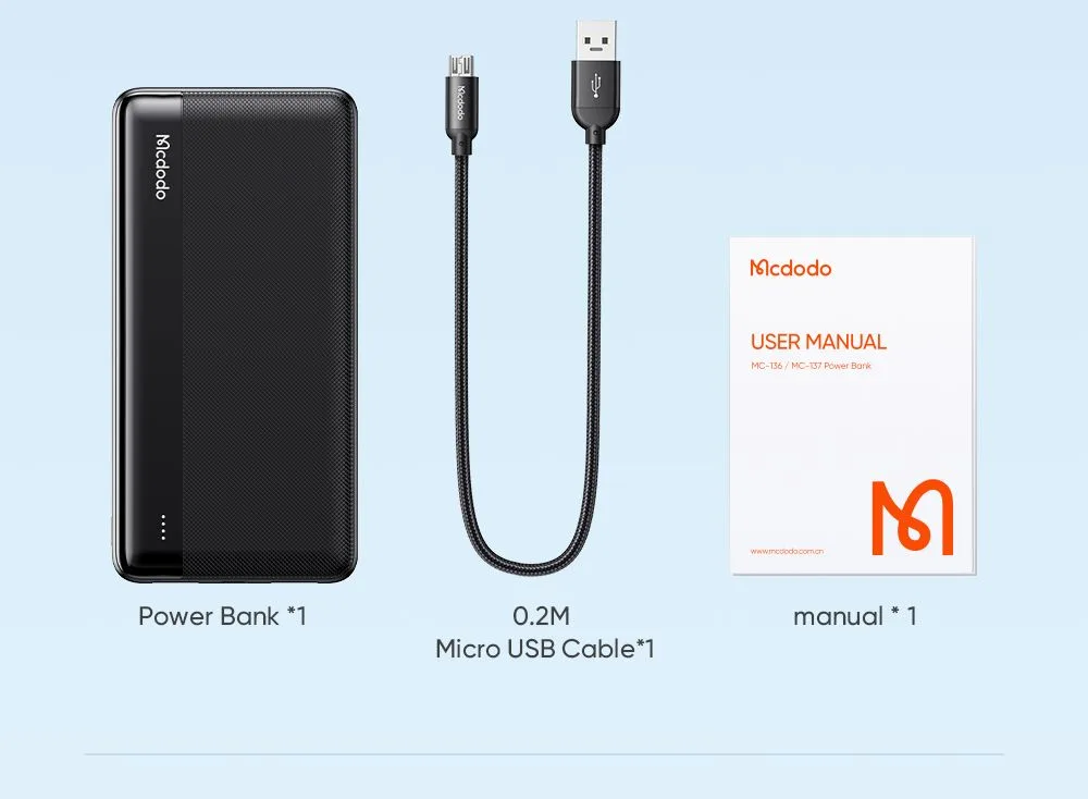 پاوربانک 20هزار 10.5وات دارای نمایشگر شارژ LED برند مک دودو مدل Mcdodo MC-1370 پاوربانک 20هزار 10.5وات دارای نمایشگر شارژ LED برند مک دودو مدل Mcdodo MC-1370