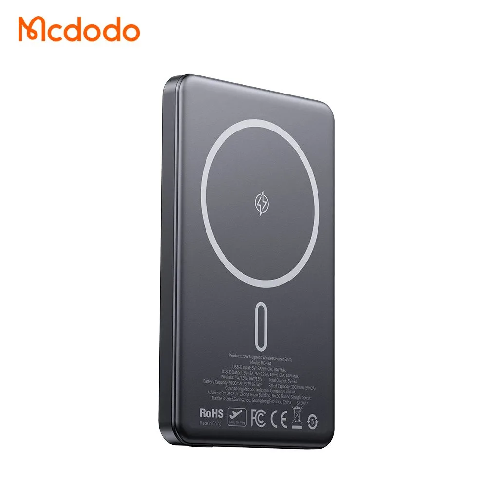 پاوربانک 5 هزار 20 وات وایرلس مگ سیف بهمراه کابل شارژ برند مک دودو مدل Mcdodo MC-4641