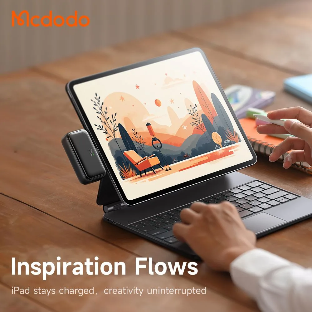 پاوربانک 5 هزار 22.5 وات دارای کابل و کانکتور داخلی پورت Lightning برند مک دودو مدل Mcdodo MC-7800