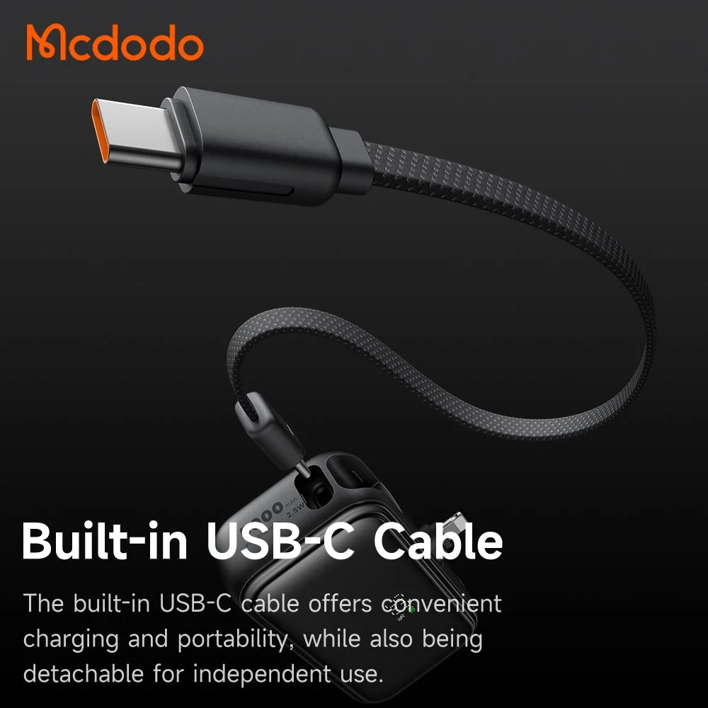 پاوربانک 5 هزار 22.5 وات دارای کابل و کانکتور داخلی پورت Lightning برند مک دودو مدل Mcdodo MC-7800