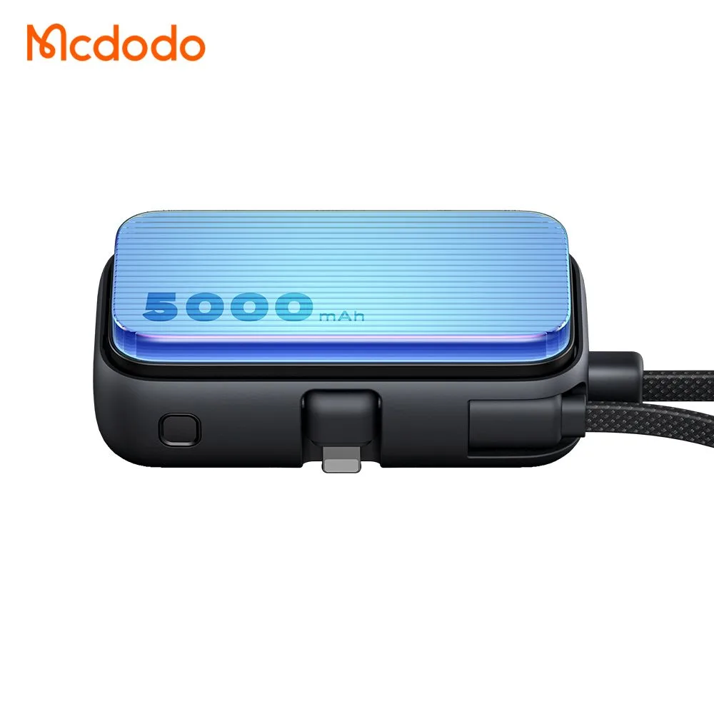 پاوربانک 5 هزار 22.5 وات دارای کابل و کانکتور داخلی پورت Lightning برند مک دودو مدل Mcdodo MC-7800