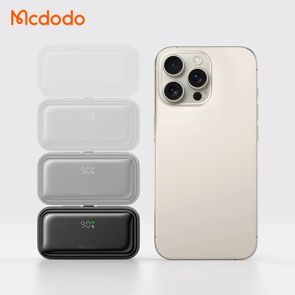 پاوربانک 5 هزار 22.5 وات دارای کابل و کانکتور داخلی پورت Lightning برند مک دودو مدل Mcdodo MC-7800