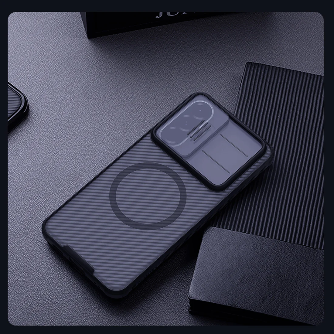 گارد ضد ضربه دودی مگنتی Galaxy A37 مارک نیلکین مدل Camshield Pro Magnetic Clear