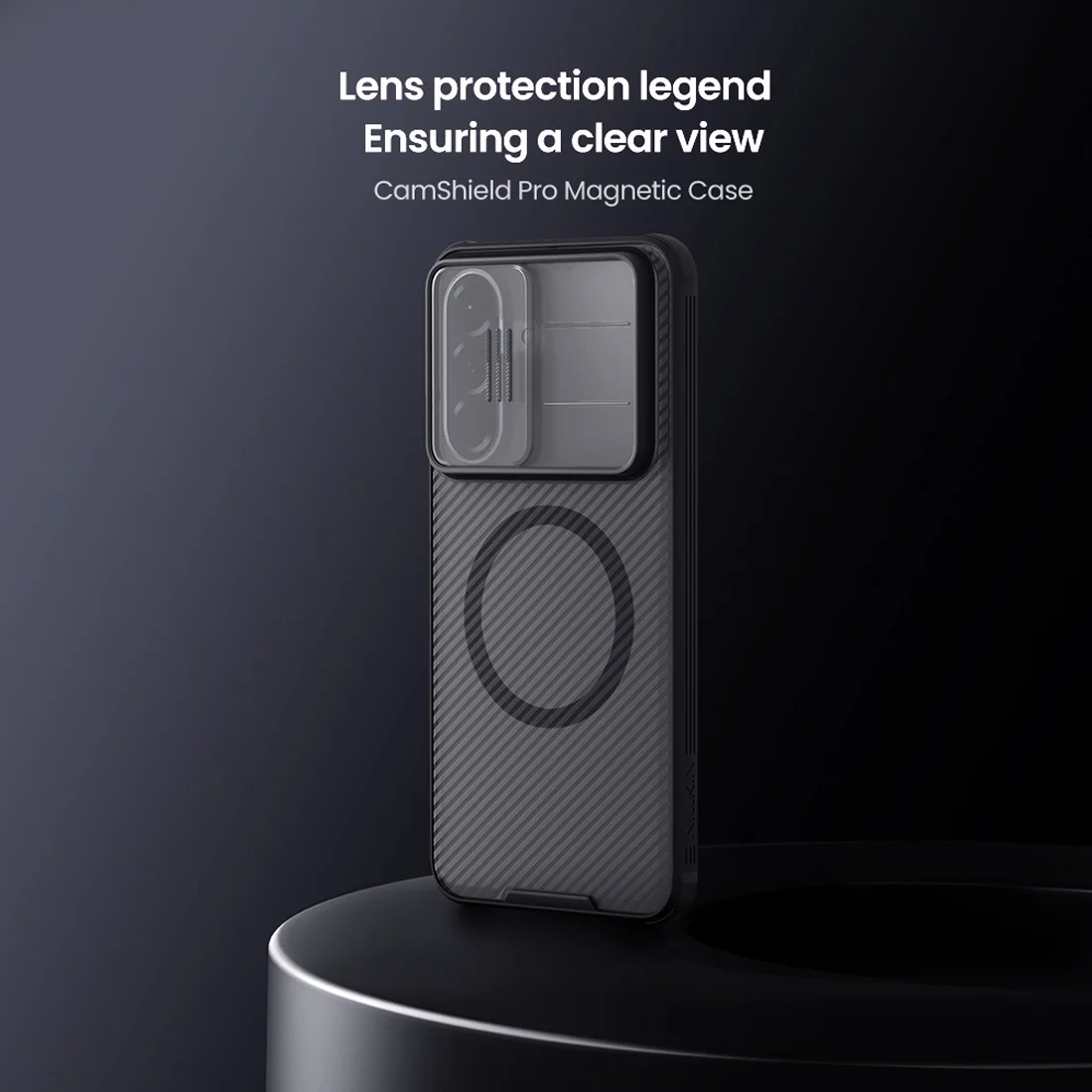 گارد ضد ضربه دودی مگنتی Galaxy A37 مارک نیلکین مدل Camshield Pro Magnetic Clear