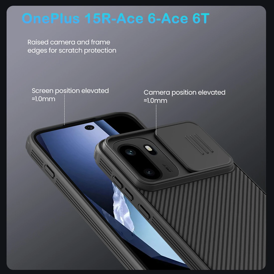 گارد ضدضربه OnePlus Ace 6T مارک نیلکین مدل Camshield Pro Clear