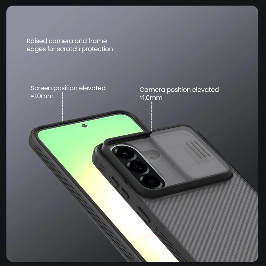 گارد ضدضربه دودی Galaxy A37 مارک نیلکین مدل Camshield Pro Clear