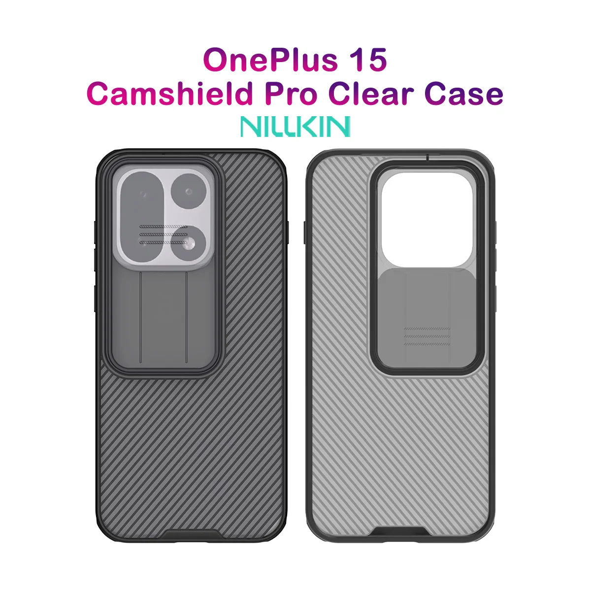گارد ضدضربه دودی OnePlus 15 مارک نیلکین مدل Camshield Pro Clear