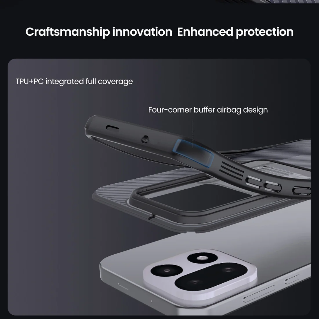 گارد ضدضربه دودی OnePlus 15 مارک نیلکین مدل Camshield Pro Clear