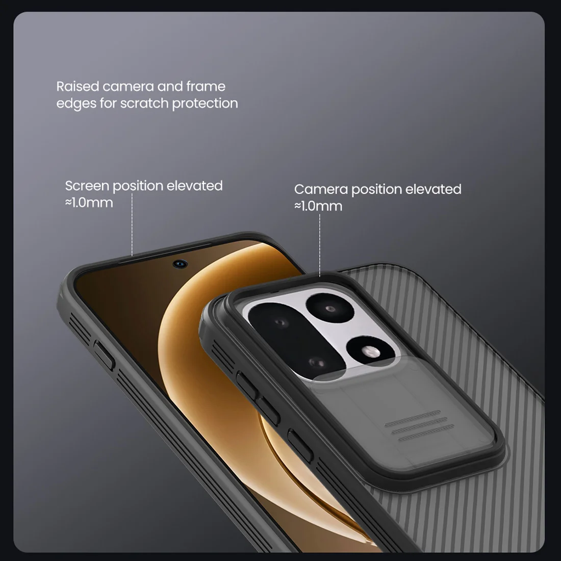 گارد ضدضربه دودی OnePlus 15 مارک نیلکین مدل Camshield Pro Clear گارد ضدضربه دودی OnePlus 15 مارک نیلکین مدل Camshield Pro Clear