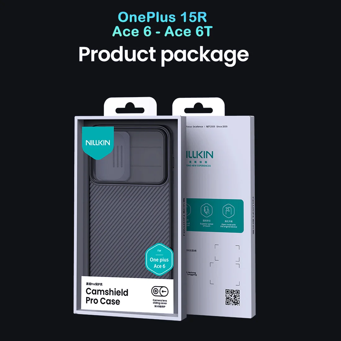 گارد ضدضربه دودی OnePlus Ace 6T مارک نیلکین مدل Camshield Pro Clear