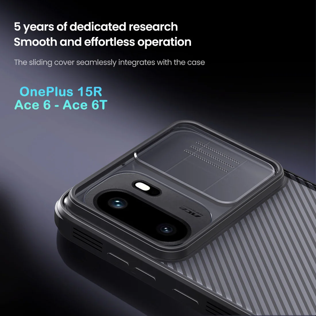 گارد ضدضربه دودی OnePlus Ace 6T مارک نیلکین مدل Camshield Pro Clear