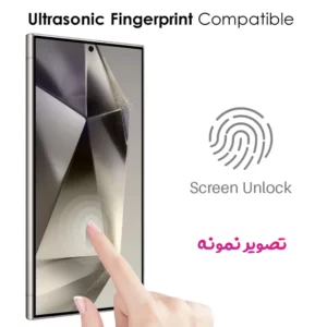 گلس تمام شفاف Samsung Galaxy S24 Ultra مارک KUSA مدل 3D Large ARC