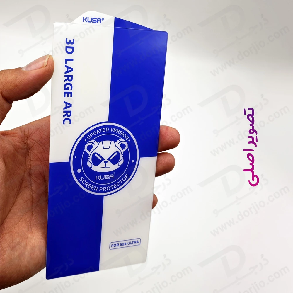 گلس تمام شفاف Samsung Galaxy S24 Ultra مارک KUSA مدل 3D Large ARC