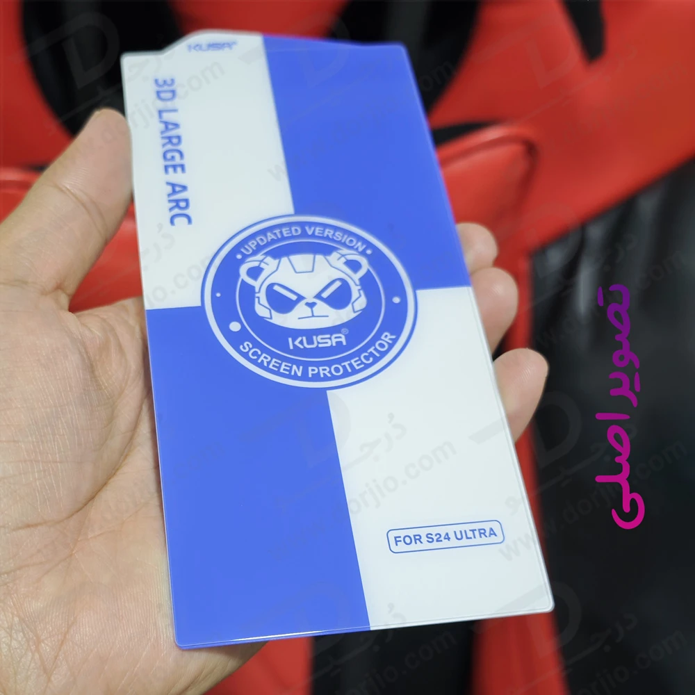گلس تمام شفاف Samsung Galaxy S24 Ultra مارک KUSA مدل 3D Large ARC