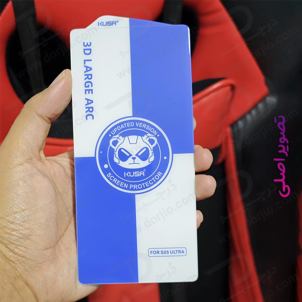 گلس تمام شفاف Samsung Galaxy S25 Ultra مارک KUSA مدل 3D Large ARC