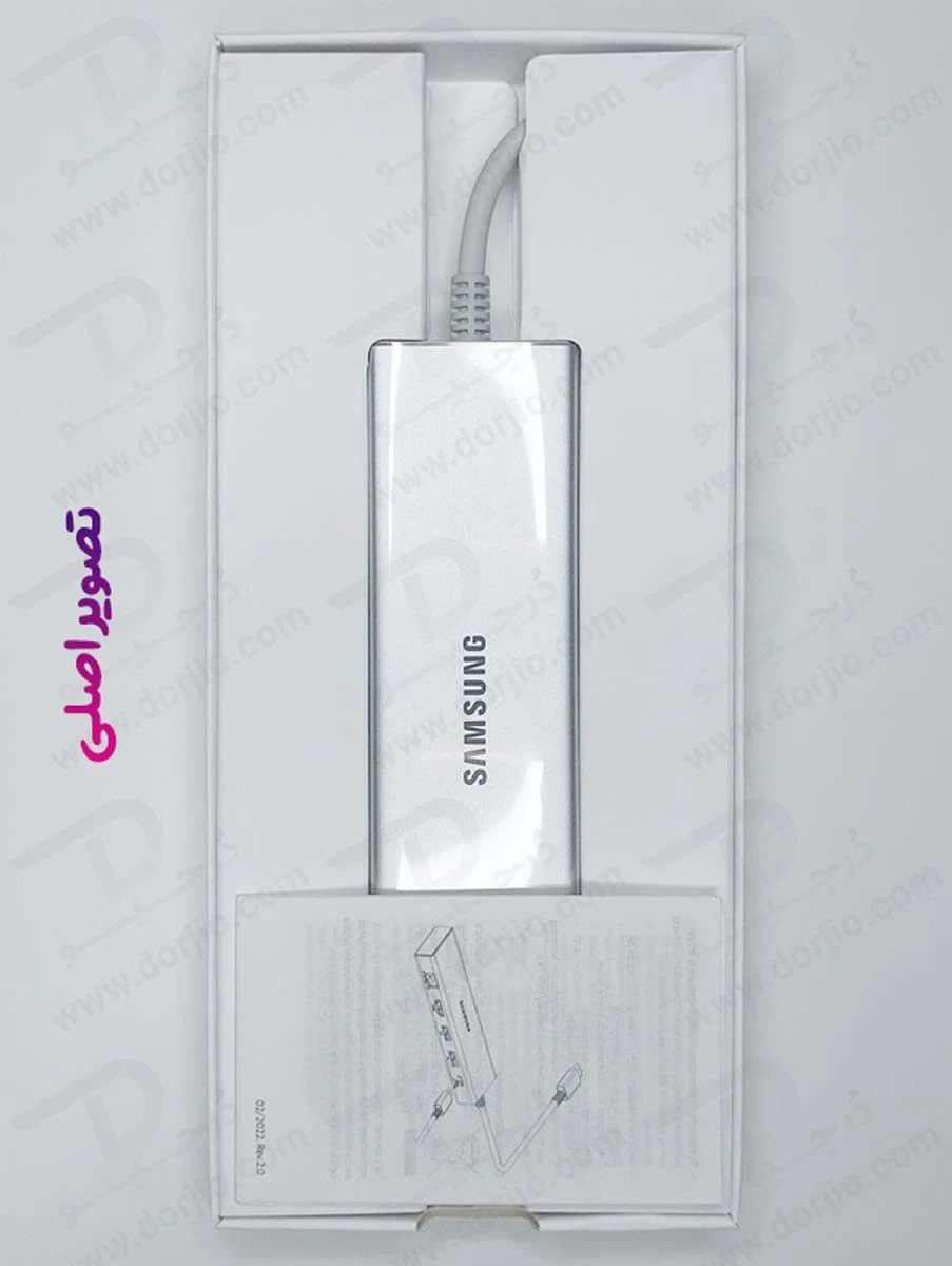 هاب آداپتور Type-C سامسونگ با پورت‌های USB-C و HDMI 4K و LAN و USB 3.0