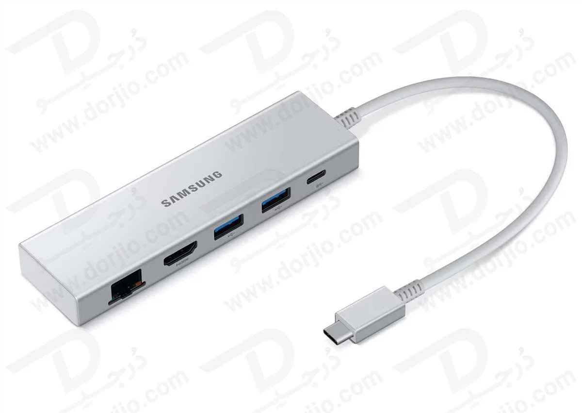 هاب آداپتور Type-C سامسونگ با پورت‌های USB-C و HDMI 4K و LAN و USB 3.0