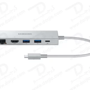 هاب آداپتور Type-C سامسونگ با پورت‌های USB-C و HDMI 4K و LAN و USB 3.0