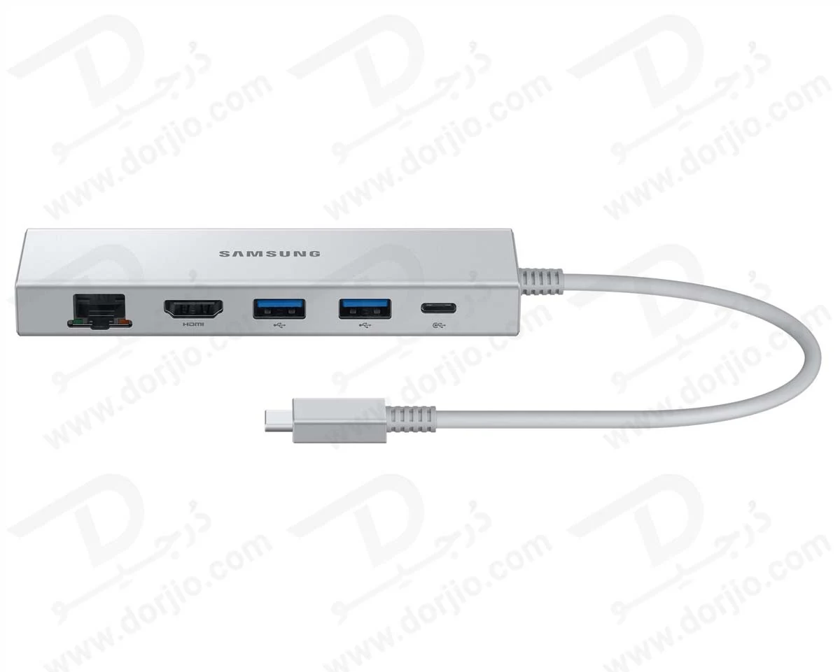 هاب آداپتور Type-C سامسونگ با پورت‌های USB-C و HDMI 4K و LAN و USB 3.0