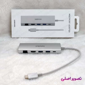 هاب آداپتور Type-C سامسونگ با پورت‌های USB-C و HDMI 4K و LAN و USB 3.0