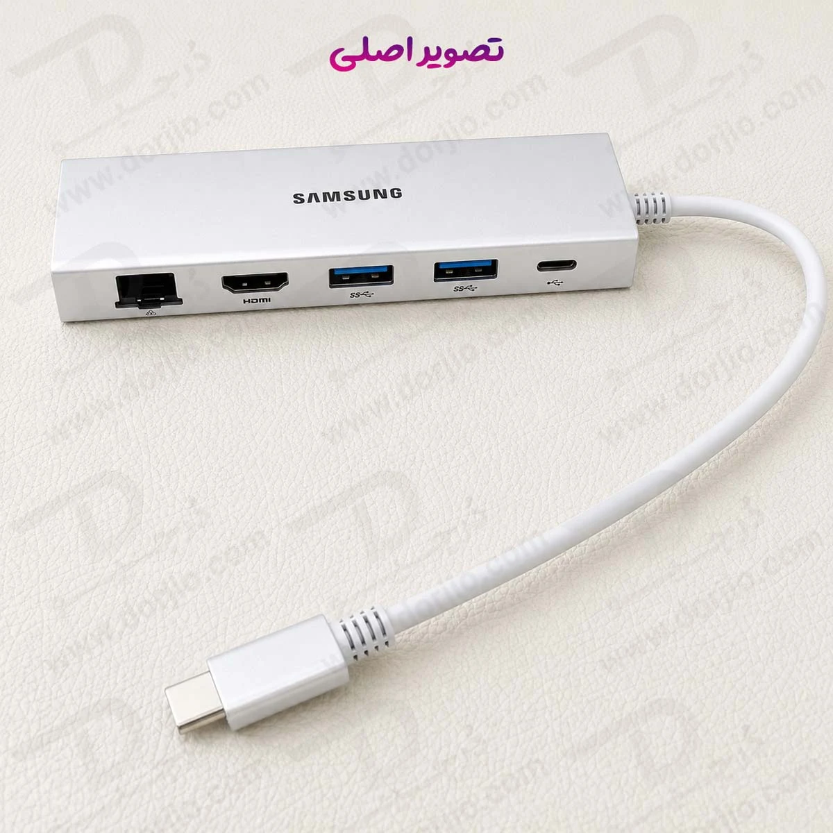 هاب آداپتور Type-C سامسونگ با پورت‌های USB-C و HDMI 4K و LAN و USB 3.0