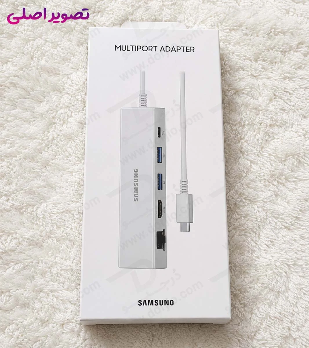 هاب آداپتور Type-C سامسونگ با پورت‌های USB-C و HDMI 4K و LAN و USB 3.0