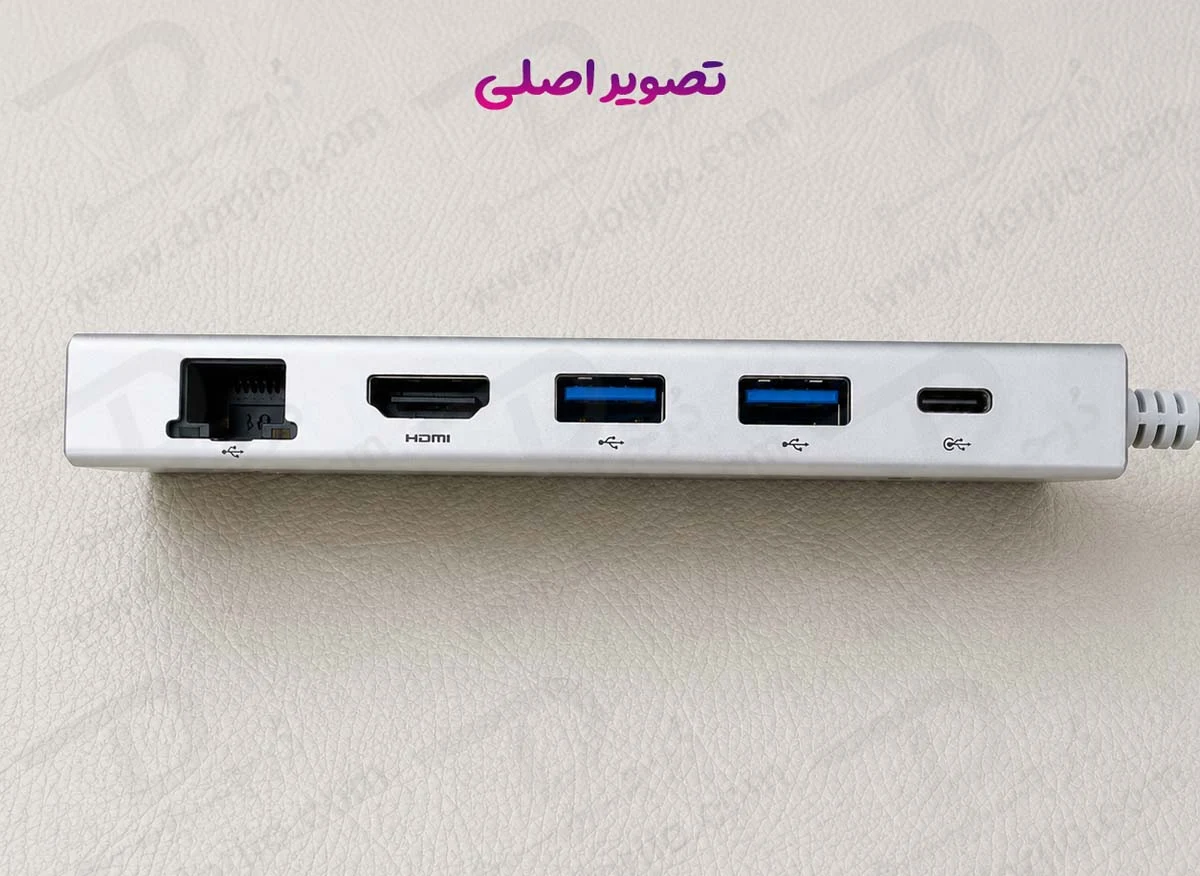 هاب آداپتور Type-C سامسونگ با پورت‌های USB-C و HDMI 4K و LAN و USB 3.0