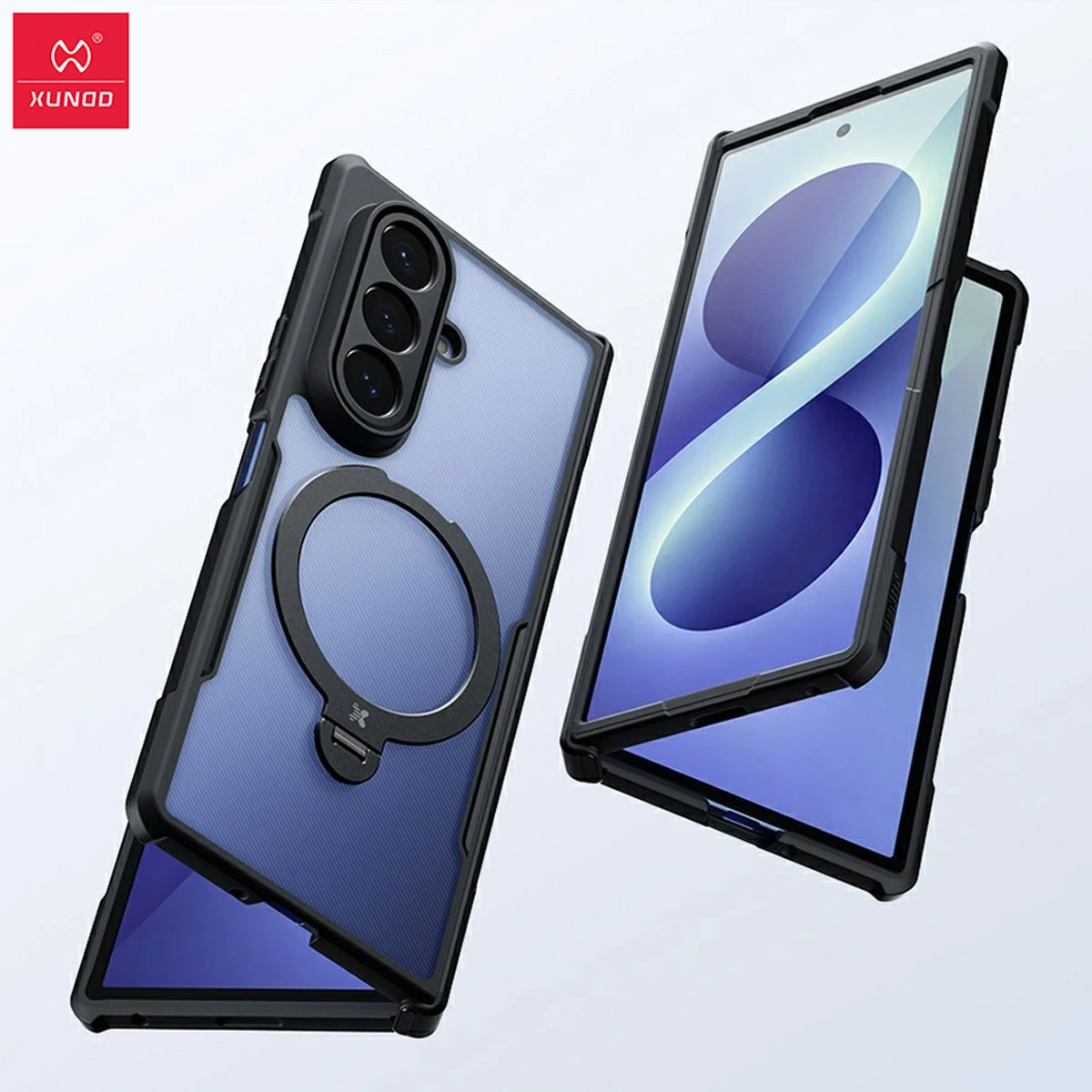 گارد کریستالی رینگ استند مگ سیف Galaxy Z Fold 8 Ultra مارک XUNDD سری Beatle Magnetic Holder