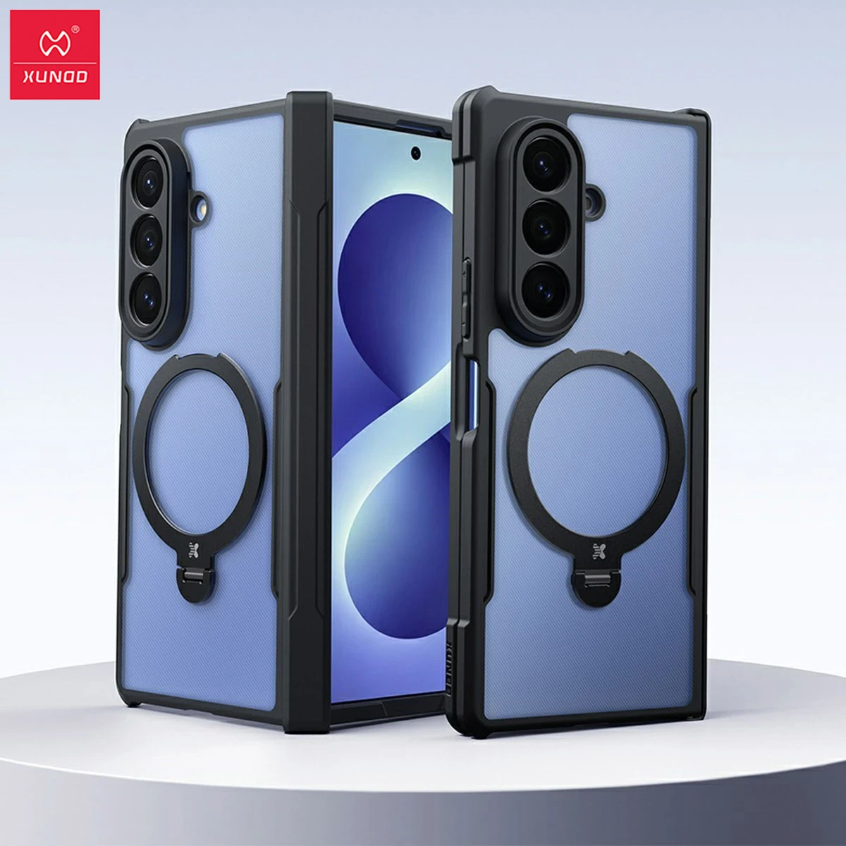 گارد کریستالی رینگ استند مگ سیف Galaxy Z Fold 8 Ultra مارک XUNDD سری Beatle Magnetic Holder