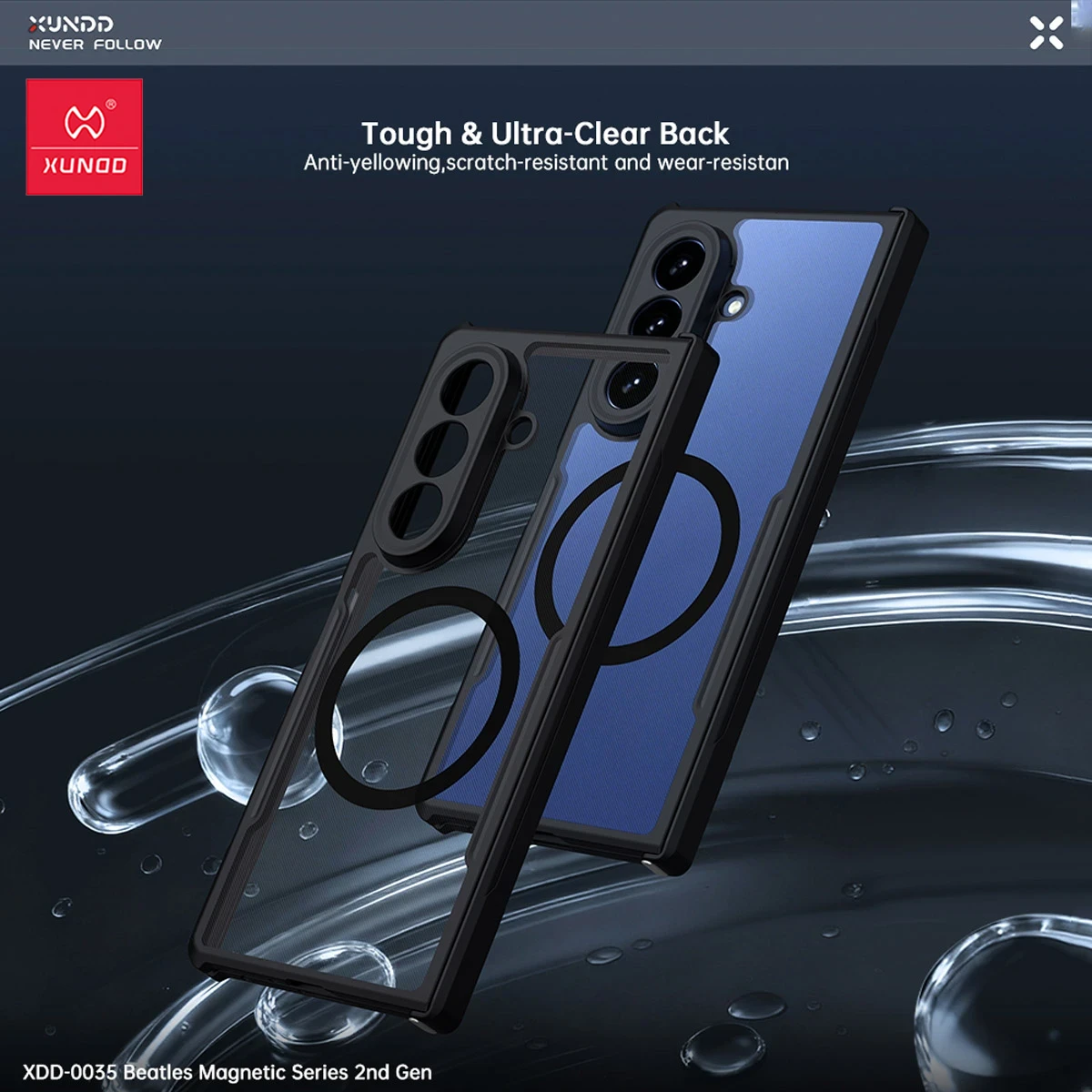 گارد کریستالی مگ سیف Galaxy Z Fold 8 Ultra مارک XUNDD سری Beatle Magnetic