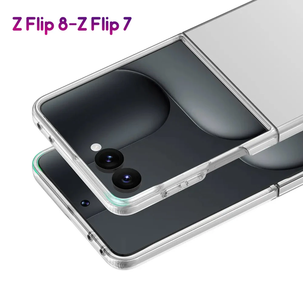 قاب Delgado تمام شفاف Galaxy Z Flip 8 مارک Green Lion