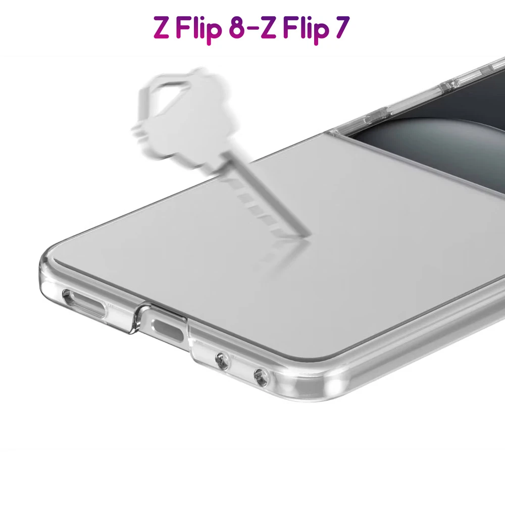 قاب Delgado تمام شفاف Galaxy Z Flip 8 مارک Green Lion