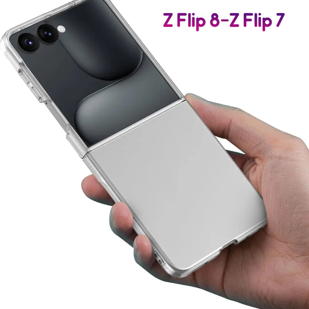 قاب Delgado تمام شفاف Galaxy Z Flip 8 مارک Green Lion