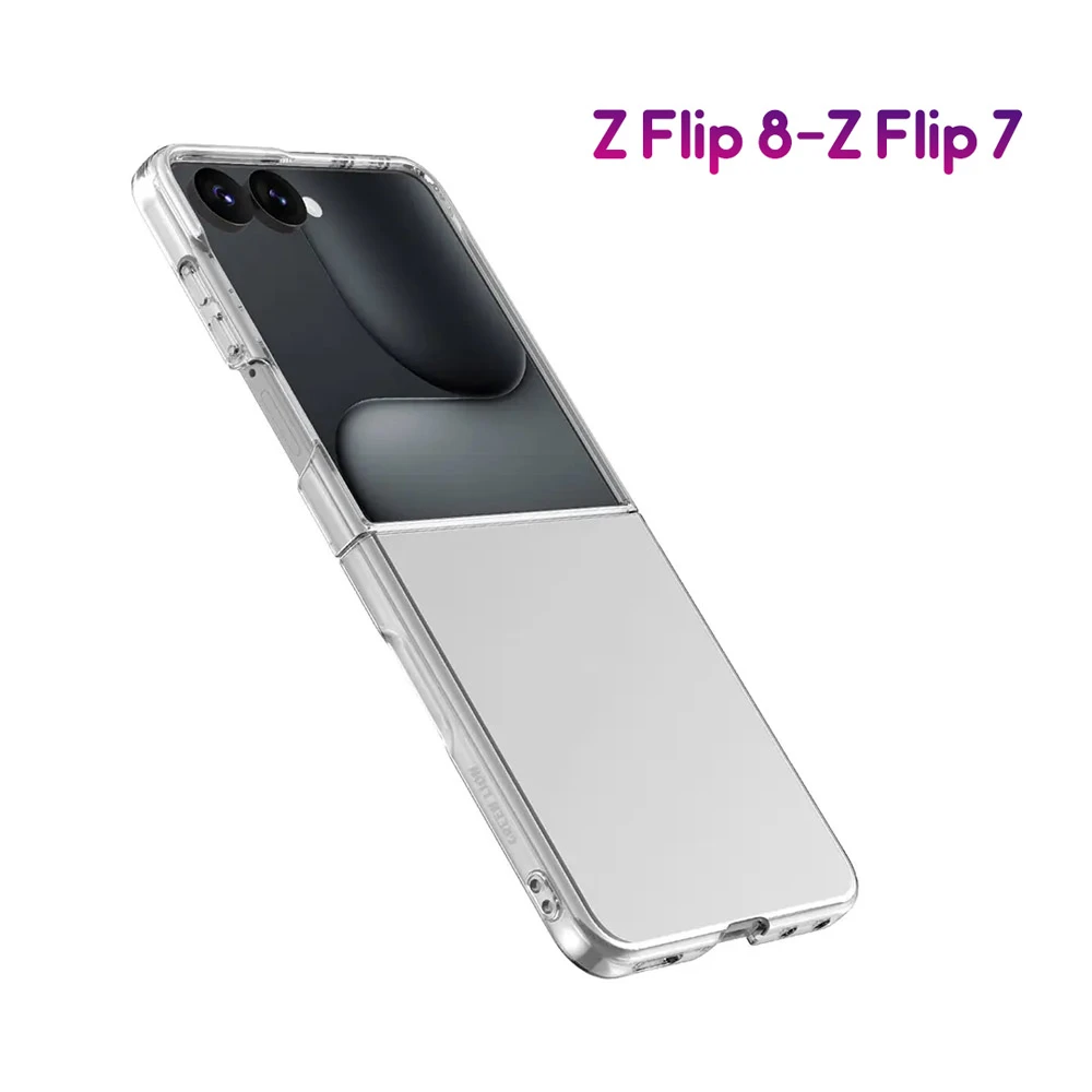 قاب Delgado تمام شفاف Galaxy Z Flip 8 مارک Green Lion