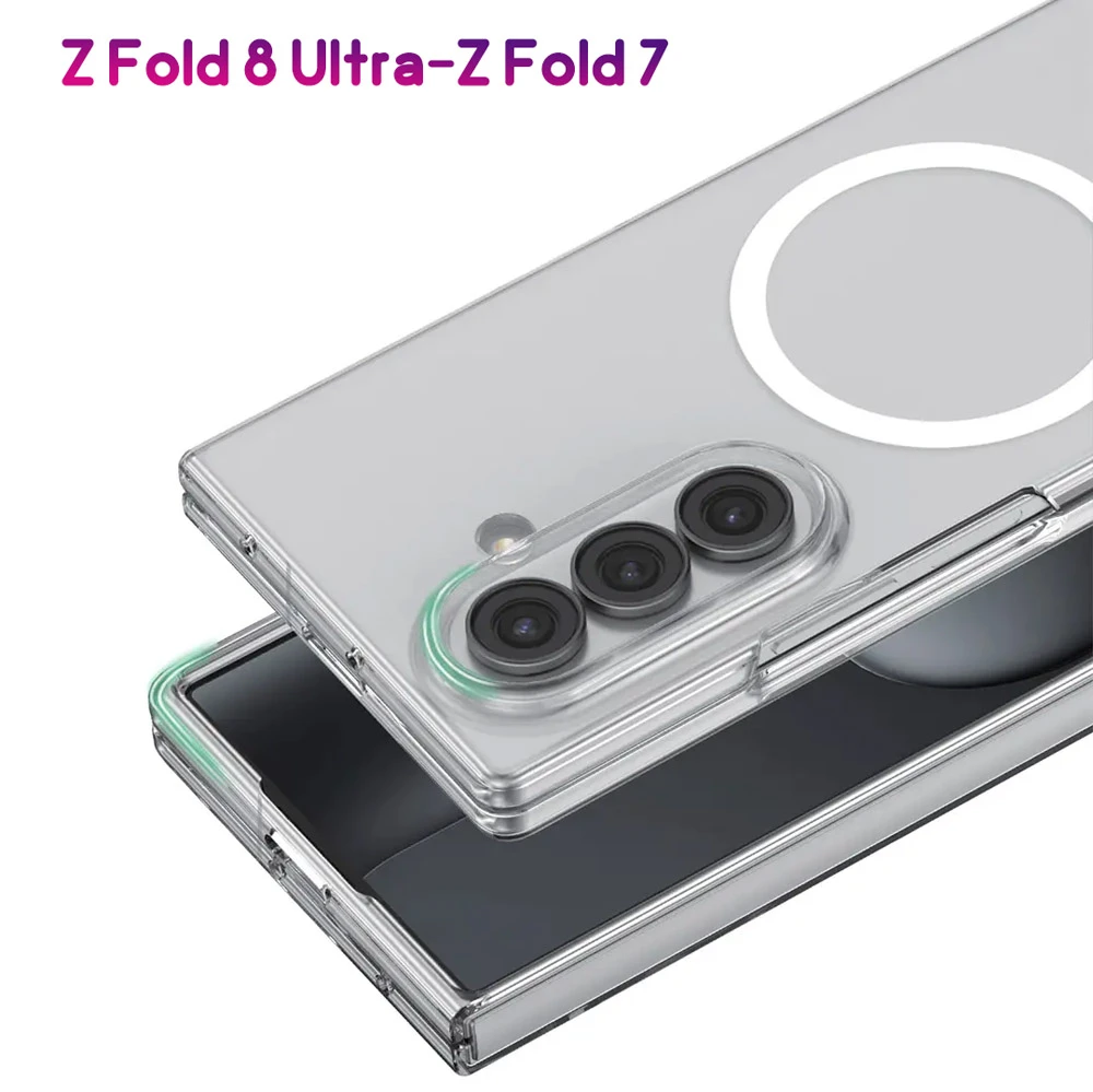 قاب مگ سیف Delgado تمام شفاف Galaxy Z Fold 8 Ultra مارک Green Lion