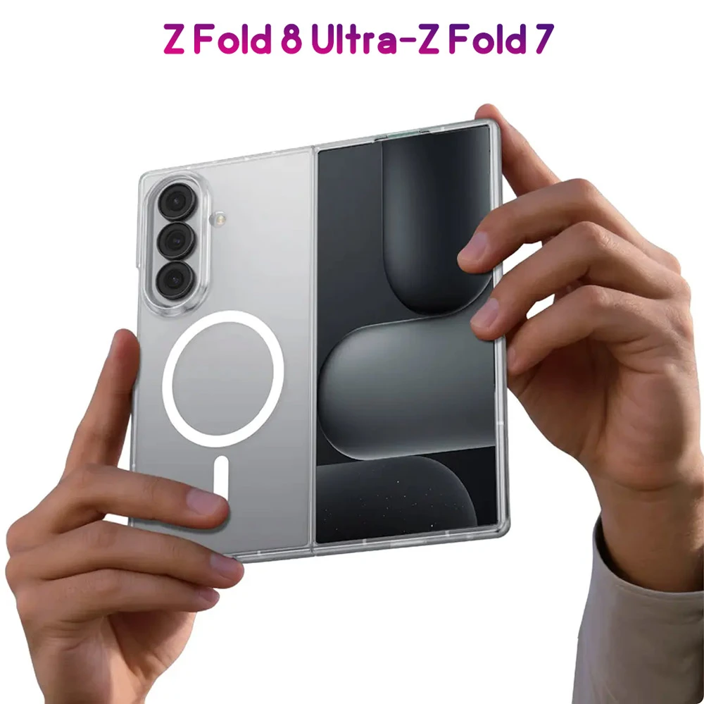قاب مگ سیف Delgado تمام شفاف Galaxy Z Fold 8 Ultra مارک Green Lion