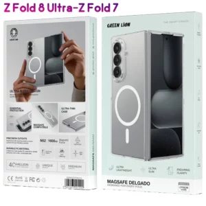 قاب مگ سیف Delgado تمام شفاف Galaxy Z Fold 8 Ultra مارک Green Lion