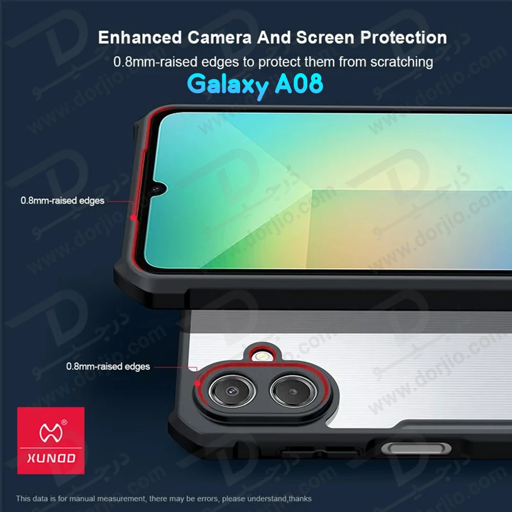 کریستال شیلد شفاف Galaxy A08 مارک XUNDD سری Beatle