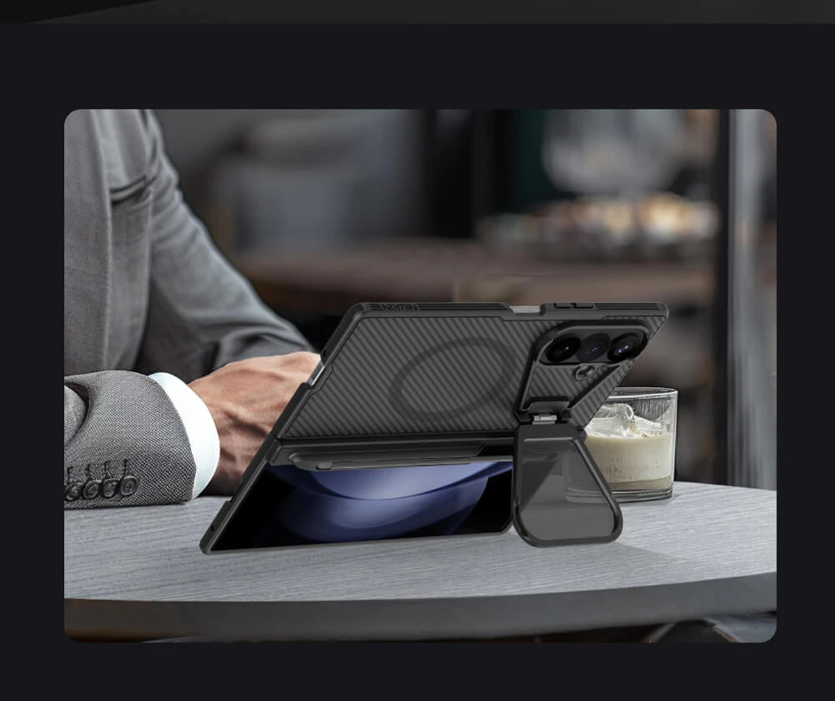 گارد دودی مگنتی کمرا استند قلم دار Galaxy Z Fold 8 Ultra مارک نیلکین مدل Camshield Prop