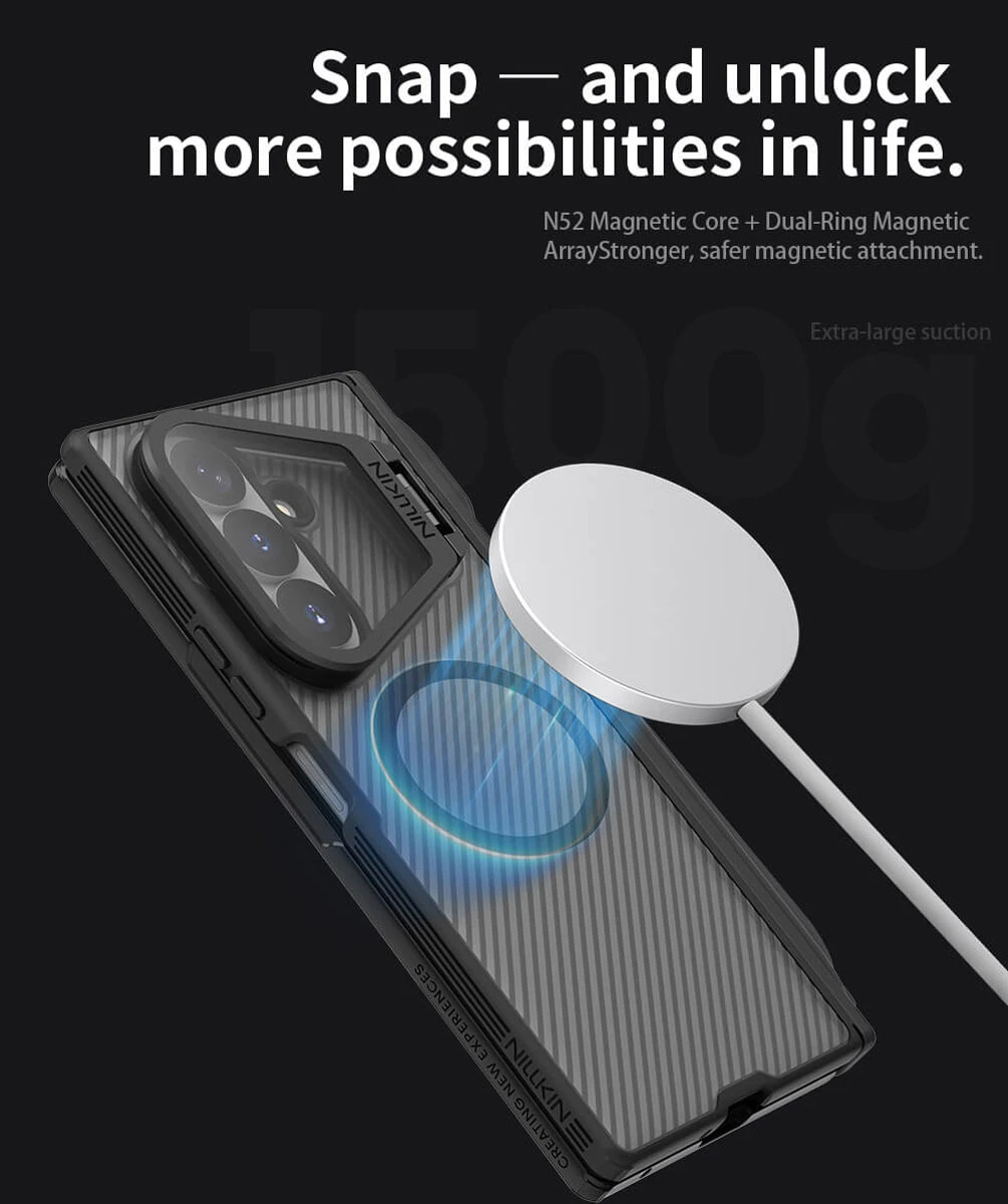 گارد دودی مگنتی کمرا استند قلم دار Galaxy Z Fold 8 Ultra مارک نیلکین مدل Camshield Prop