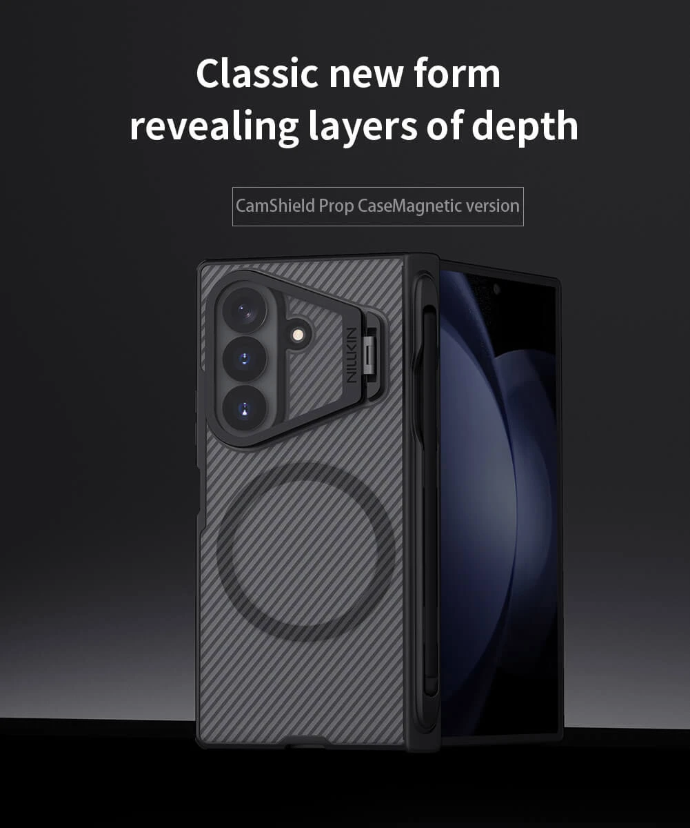 گارد دودی مگنتی کمرا استند قلم دار Galaxy Z Fold 8 Ultra مارک نیلکین مدل Camshield Prop