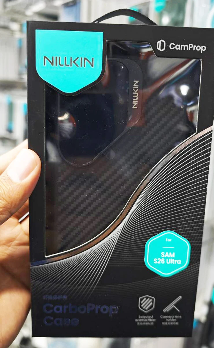 گارد مگنتی کربنی کمرا استند شفاف Samsung Galaxy S26 Ultra مارک نیلکین مدل CarboProp