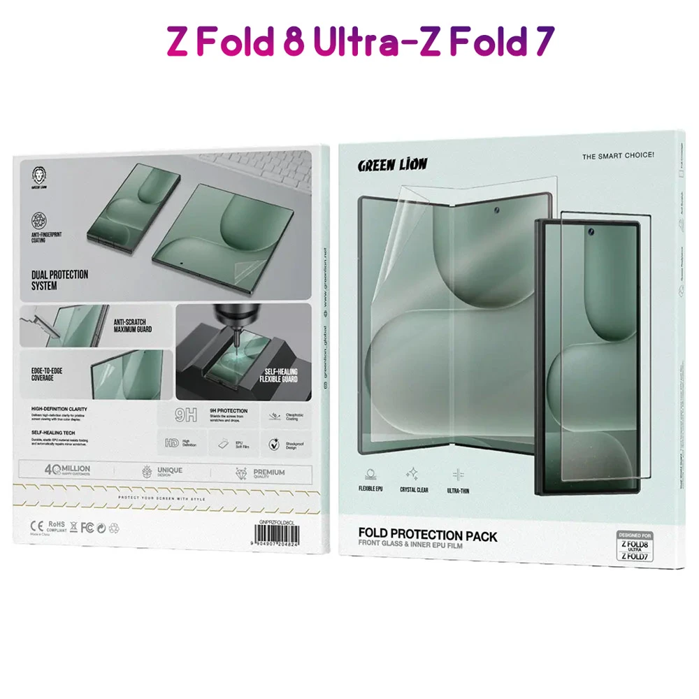 گلس شیشه‌ای و برچسب صفحه نمایش های Galaxy Z Fold 8 Ultra مارک Green Lion