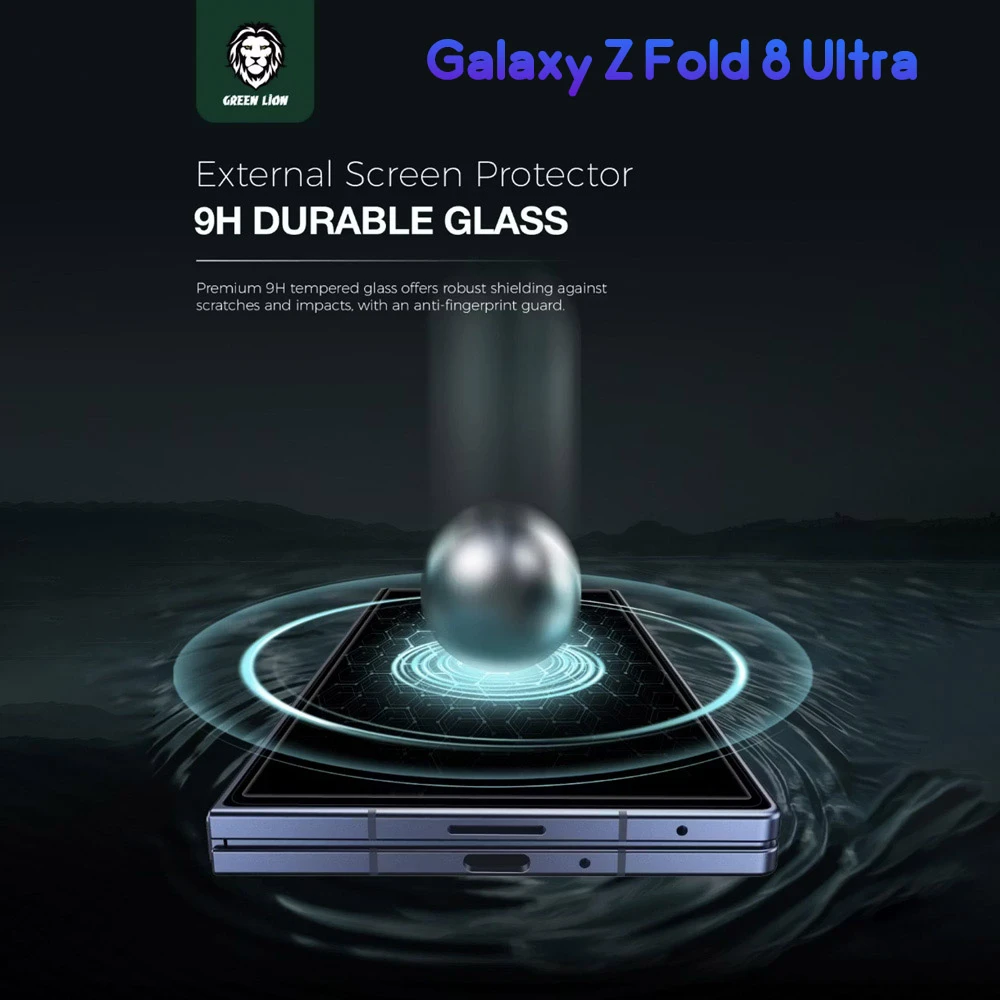 گلس و برچسب حریم شخصی صفحه نمایش های Galaxy Z Fold 8 Ultra مارک Green Lion