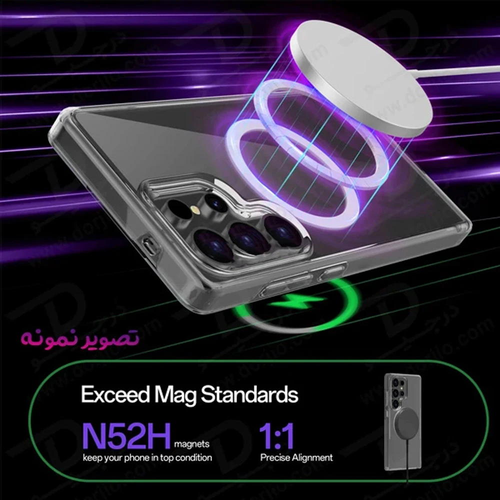 کریستال کاور شفاف مگنتی Galaxy S26 Ultra