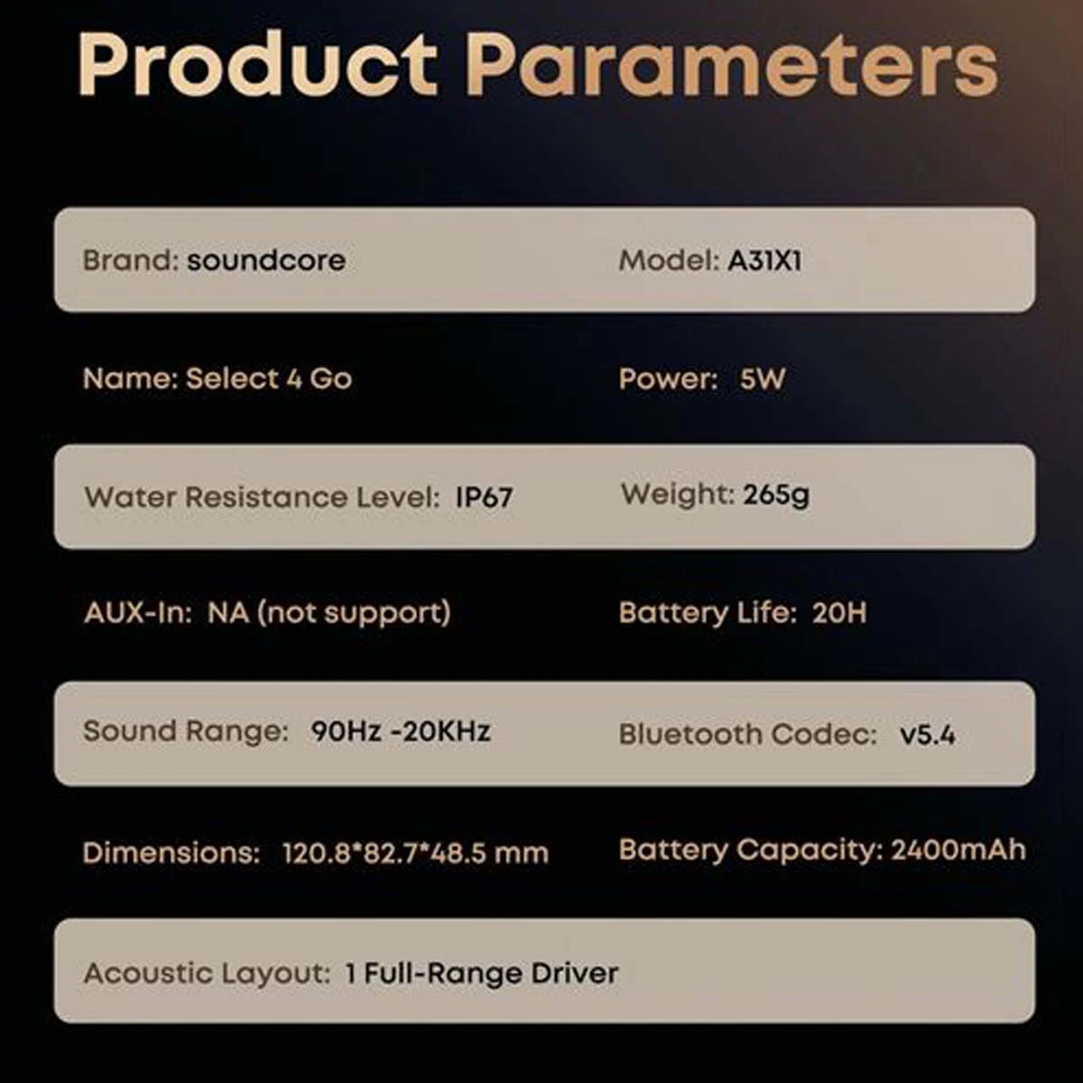 اسپیکر بلوتوثی قابل حمل اَنکر Anker Soundcore Select 4 Go