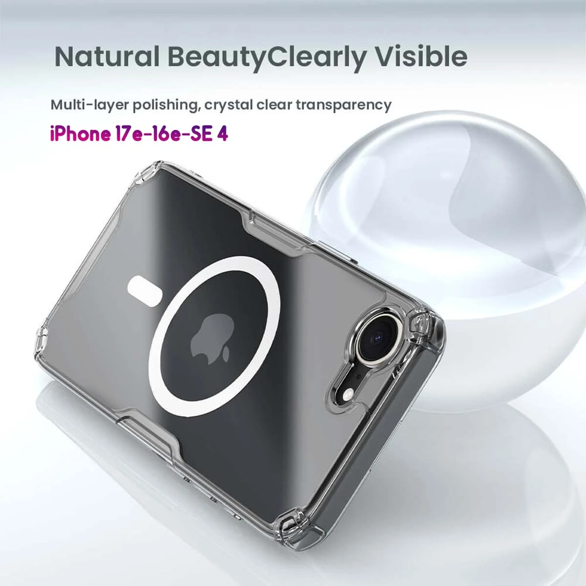 قاب شفاف مگ سیف iPhone 17e مارک نیلکین مدل TPU Pro Magnetic