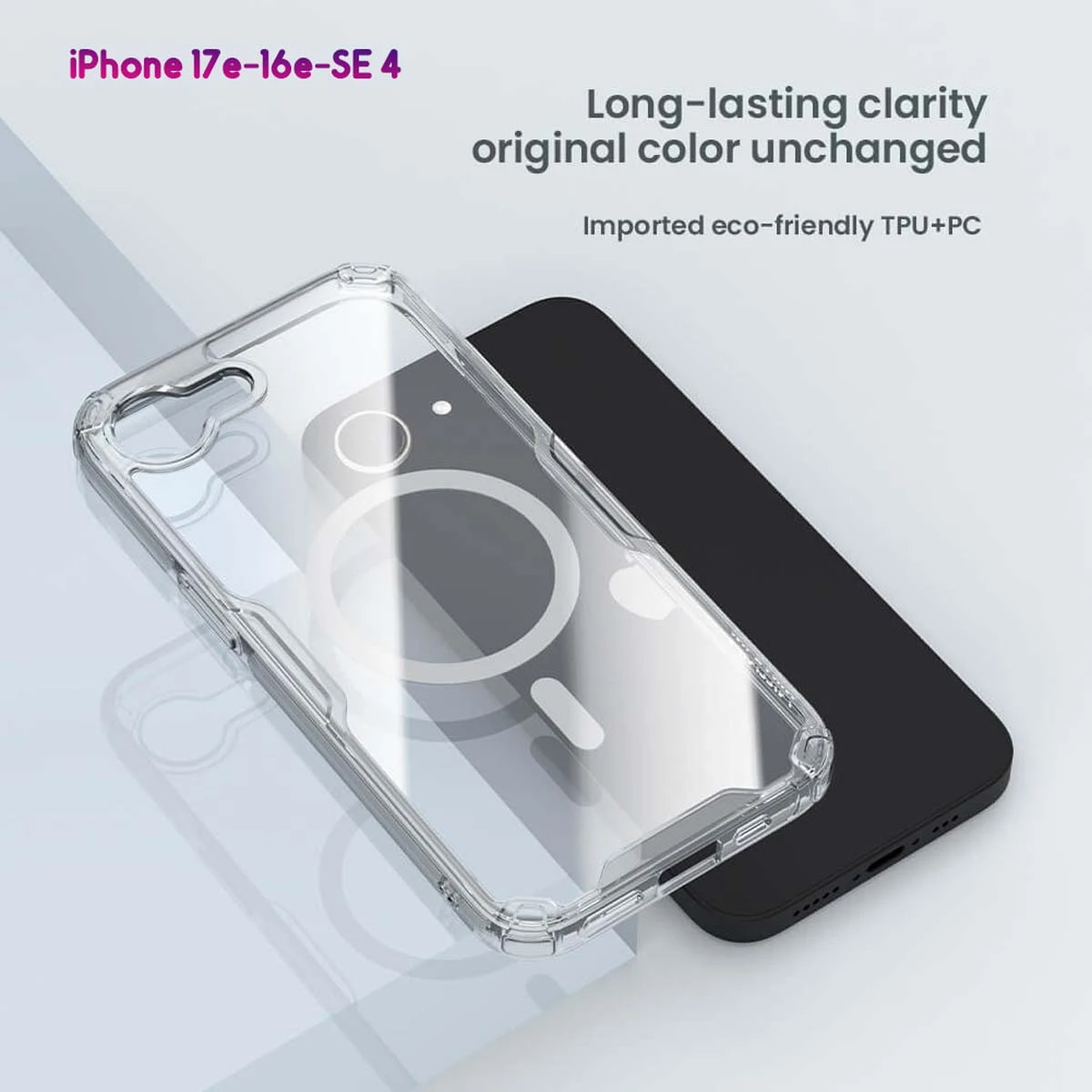 قاب شفاف مگ سیف iPhone 17e مارک نیلکین مدل TPU Pro Magnetic