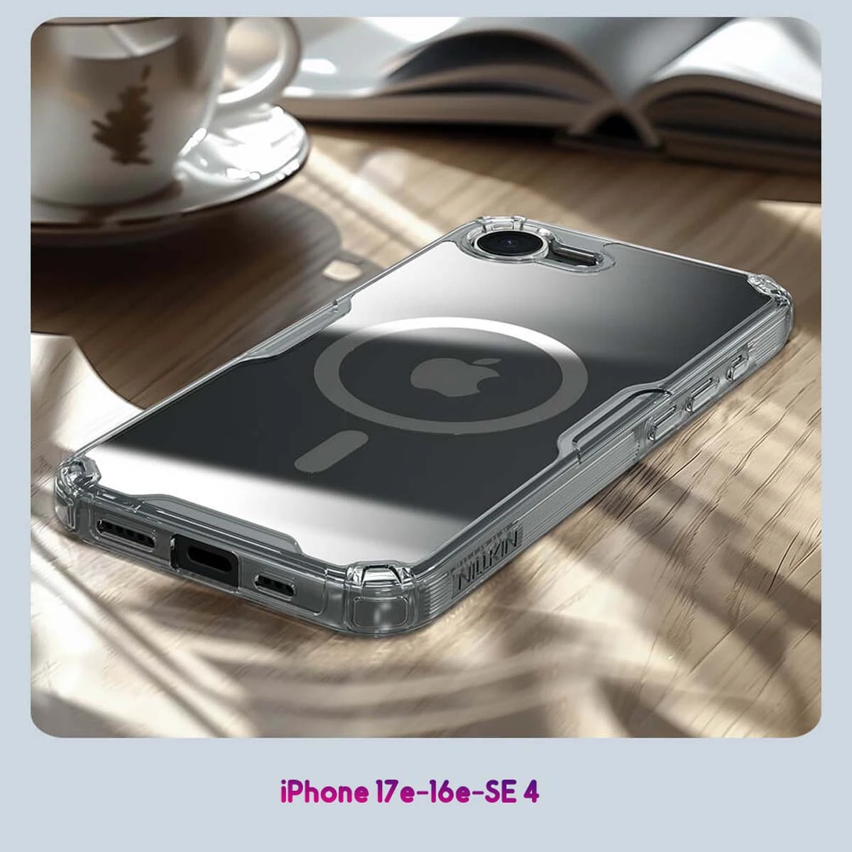 قاب شفاف مگ سیف iPhone 17e مارک نیلکین مدل TPU Pro Magnetic